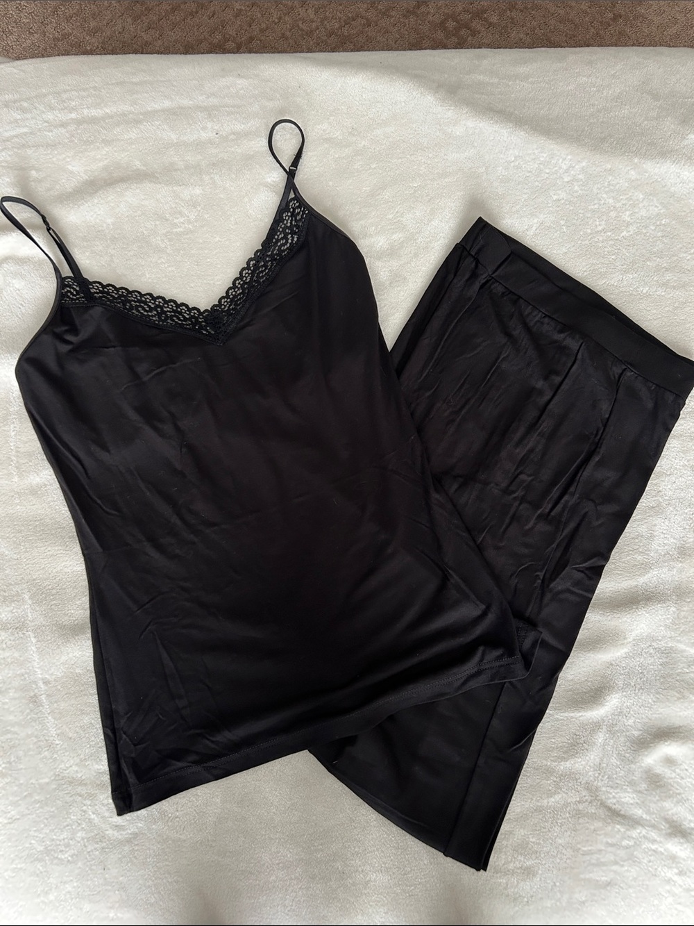 Cosabella - Women's Black Lace-Trim Camisole & Pants Sleep Set